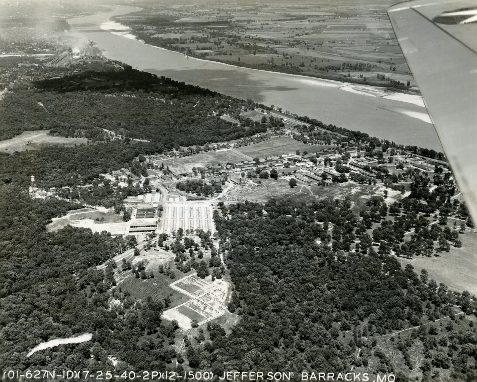 1940: Aerial view of Jefferson Barracks